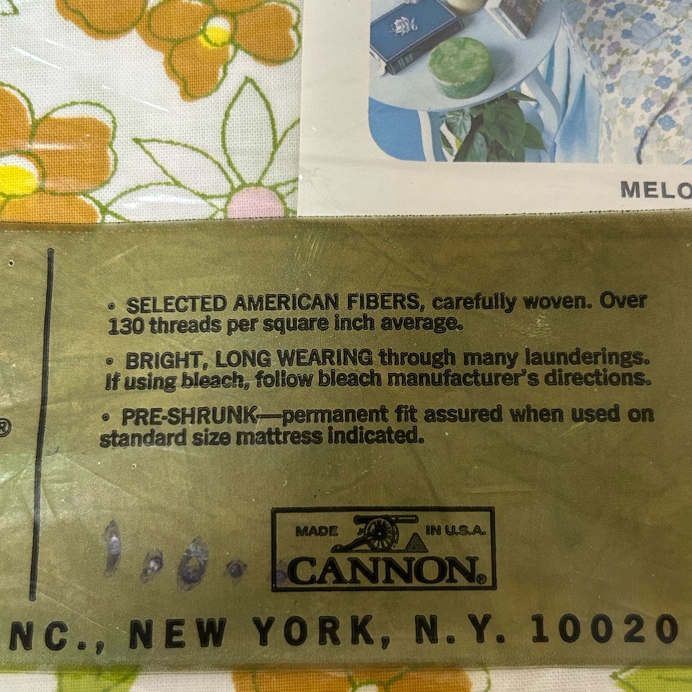 Vintage Cannon Monticello Muslin Melodie Full Sheet Set. 1970’s New. Shabby Chic - Picture 9 of 11